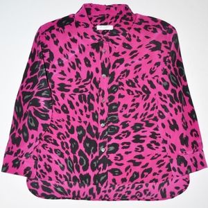 EQUIPMENT Cropped 3/4 Sleeve Signature Silk Shirt